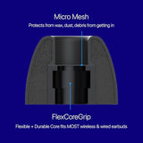 AirFoams Pro Universal Memory Foam Ear Tips with Silicone Shield Patented for Sony WF-1000XM5, WF-1000XM4, Powerbeats Pro 2, Beat Fit Pro, Beats Studio Buds Plus, Beats Flex. Replacement. (SML)