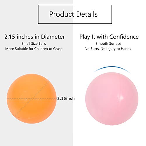 MoonxHome Ball Pit Balls for Toddlers, BPA Free Crush Proof Plastic Toy Balls for Ball Pit, Children's Pool Water Toys, Ideal Gift for Christmas Balls for Play Tent 2.15 Inch Pack of 100 Pure White