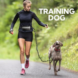 Hands Free Dog Leash with Pouch, Retractable Bungee with Double Padded Handles, Dog Waist Leash for Dog Walking, Dog Leashes with Bungee for Medium & Large Dog, Dog Walking Accessories