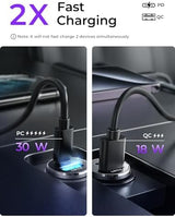 LISEN 54W Car Phone Charger USB C, Cigarette Lighter Adapter, Car Accessories for iPhone, USB C Car Charger Adapter USBC Type C 12v, Fit for iPhone 16E 16 15 14 13 12 Samsung S25 Google iPad Android