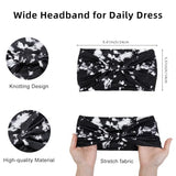 Huachi Tie Dye Headbands for Women Wide Head Wraps Boho Thick Hairbands Large African Sport Yoga Turban Headband Hair Accessories (Pack of 4)