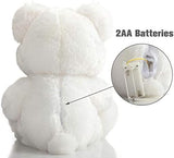 HollyHOME Teddy Bear with Heart Plush Bear That Says I Love You and Blushes LED Stuffed Toys for Girlfriend and Kids Valentine's Day 13 inch White