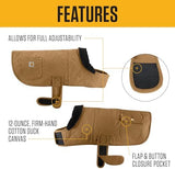 Carhartt Firm Duck Insulated Dog Chore Coat, Durable Weather Resistant Jacket for Cold and Windy Conditions, PFAS Free (Carhartt Brown), X-Large
