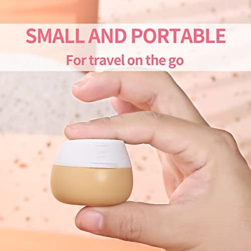 TSA Approved Travel Size Containers for Toiletries, Gemice Silicone Jars, Leak-proof Travel Accessories with Lid for Cosmetic Makeup Face Body Hand Cream (4 Pieces) (Apricot)