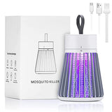 LEOFI Electric Bug Zapper for Indoors Outdoor Fly Zapper Mosquito Trap LED Fly Trap and Purple Light Portable Camp Mosquito Killer Up to 6 Hours of Battery Have Security Grid(Gray)