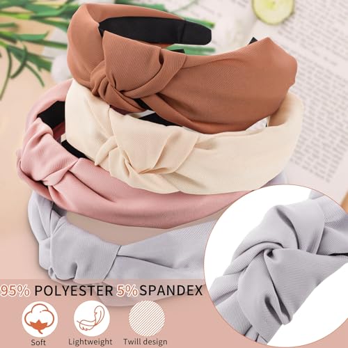 Headbands for Women, 8Pcs Knotted Headbands Fashion Women Hair Accessories Coffee Series Knotted Wide Headbands