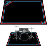 Drum Rug, Drum Mat with Non-Slip Grip Bottom(4x5.3Ft), Drum Carpet for Noise Reduction, Drum Pad for Jazz Drum & Electric Drum Set, Ideal Gift for Drummers, Drum Accessories, 47 x 63in, Red & Blue