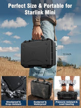 Starlink Mini Case - IP67 Waterproof Hard Carry Case for Starlink Mini Dish Kit Accessories Storage Box, Portable Satellite Dish Protective Case with Precision Cut Foam for Outdoor, Travel, Camping