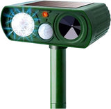 Animal Repellent Solar Powered Ultrasonic Animal Repellent Motion Sensor and Flashing Light Outdoor Weatherproof Farm Garden Lawn for Cat Dog Coyote Bird Skunk Snake Raccoon Rabbit Squirrel