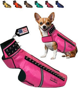 CoyoteVest SpikeVest Dog Harness Vest for Small Dogs, Reflective Dog Vest with Spikes to Shield Your pet from Coyotes, Raptor and Animal Attacks, Anti Hawk Vest, Made in USA (L-Pink)