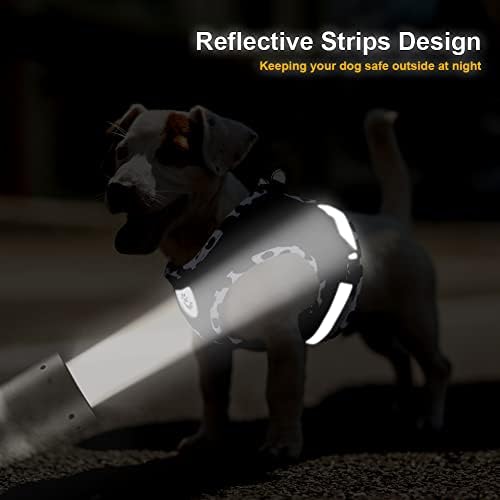 FEimaX Dog Harness and Leash Set for Walking, Soft Mesh Adjustable Easy Control Lightweight Cat Vest Harnesses with Reflective Strips, Escape Proof Small Dogs Cats Vests (Cowblack, Large)