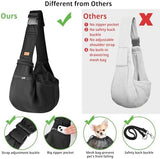 CUBY Dog and Cat Sling Carrier - Small Dog Carrier Sling with Adjust Strap & Zip Pocket, Hands Free Soft Dog Slings for Small Dogs Cats Puppy Pets Outdoor Travel Safety Purse Bag (Black)