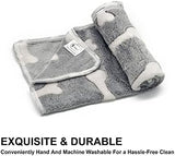 1 Pack 3 Puppy Blankets for Large Dogs Super Soft Warm Sleep Mat Grey Cute Print Fluffy Fleece Pet Throw Dog Blankets for Medium Dogs Cats,Star&Bone&Love-Large(40"x30")