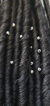 Metal Loc sprinkle Hair Beads, DreaLock Hair Accessories, Loc Jewelry (Sterling Silver Plated Brass, 6/0 4mm)