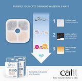 Catit PIXI Cat Drinking Fountain Original Filter, Official Replacement Triple Action Water Filter, 6-Pack, White