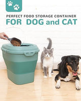 32-35 Lbs Dog Food Storage Container Collapsible Dog Food Container with Airtight Lids, Wheels, Scoop and 2pcs Food Storage Containers, Large Pet food storage for Dog, Cat