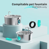 16 Cat Water Fountain Filters, Suitable for FOFNON Dog Water Fountain and 3.2L FOFNON Wired Cat Water Fountain, Including 8Pieces of Filters + 8Pieces Sponges, Not for Wireless Cat Fountain
