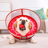 Inflatable Dog Cone Collar for Large Medium Small Dogs, Soft Dog Donut Collar Adjustable Recovery Cone for Pets After Surgery, Extra Enhanced Anti-Licking Guard Shield for Pets (Large, Strawberry)