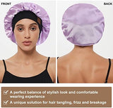 HAT HUT Satin Bonnet Silk Bonnet Sleep Cap for Women Hair Bonnet for Curly Hair Sleeping Adjustable Wide Band Double Layer
