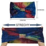 Wide Headbands For Women Knotted Headband African Womens Head Wraps Stretchy Hair Accessories Bands Tie Dye 4 Pack