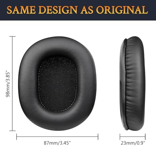 SOULWIT Earpads Replacement for Sony MDR-7506 MDR-V6 MDR-V7 MDR-CD900ST Monitor Headphones, Ear Pads Cushions with Softer High-Density Foam - 7506 PL Black
