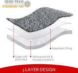 Dog Bed Covers Soft Plush Replacement Washable, Waterproof Dog Bed Liner Grey, Pet Bed Cover 36x27 Inches, for Dog/Cat, Cover Only