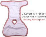 Female Dog Diapers for Small Dogs,4 Pack Reusable Washable Premium Puppy Diapers for Heat,Incontinence,Period Doggy Nappies,XS