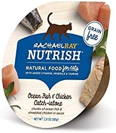 Rachael Ray Nutrish Natural Wet Cat Food, Ocean Fish & Chicken Catch-iatore Recipe, 2.8 Ounce Cup (Pack of 24), Grain Free, Brown (071190007049)