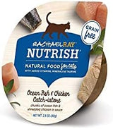 Rachael Ray Nutrish Natural Wet Cat Food, Ocean Fish & Chicken Catch-iatore Recipe, 2.8 Ounce Cup (Pack of 24), Grain Free, Brown (071190007049)