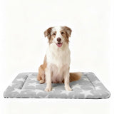 Fogkiss Dog Bed Mat, Reversible Dog Crate Pad with Washable Kennel Mat and Soft Foam, Pet Bed for Dogs & Cats, for Crates Carriers & Travel(Big&Small Stars Grey, 35" L*23" W*1.5" Th)
