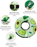 Dog Cone Collar for Small Medium Large Dogs for After Surgery, Pet Inflatable Neck Donut Collar Soft Protective Recovery Cone for Dogs and Cats - Alternative E Collar Does Not Block Vision - Green,L