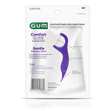 GUM Comfort Slide Floss Picks - Perfect for Tight Teeth - Extra Strong Shred-Resistant Dental Floss, Easy Grip Handle - Dental Flossers for Adults - Fresh Mint Flavor, 120ct