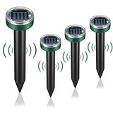 Gopher Repeller Ultrasonic Solar Mole Repellent 4 Pack Solar Mole Repellent & Gopher Repellent Ultrasonic Solar Powered Waterproof for Yard & Garden