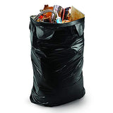 Iron-Hold Contractor Trash Bags - 45 Gallon, 18 Bags, Wing Tie Closure, 3 MIL Thick, Gusseted Bottom, Black - Heavy Duty Industrial Strength Garbage Bags
