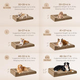 EHEYCIGA Memory Foam Dog Bed Large Sized Dogs, Pet Bed for Large Dog for Crate with Waterproof Liner, Pet Couch Bed Orthopedic with Washable Removable Cover, 35x23x6 Inches, Camel