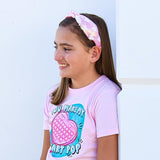 FROG SAC Heart Headband for Girls - Knotted Valentines Day Head Bands for Kids, Top Knot Vday Hair Band for Children, Sparkly Pink Sequin Hair Accessories for Toddlers, Little Girl Fashion Hairband