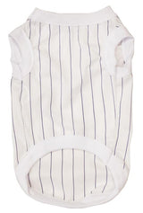 Petitebella Customized Baseball Jersey Puppy Dog Shirt (White/Blue Stripes, Small)