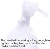 ALEGI Media Filter Bag Aquarium Extra Fine,Reusable 180 Micron Drawstring Mesh Filter Bags for Very Fine Resins Filter (10"*3.9" (6 Pack))