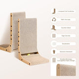 EHEYCIGA Cardboard Cat Scratcher for Indoor Cats, 32 Inch L Shaped Vertical Cat Scratching Board with Ball Cat Toy, Extra Large Cat Scratcher Pad, Brown