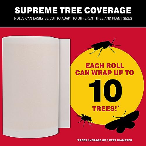 Catchmaster Tree Shield Lantern Fly & Ant Traps Insect Barrier, 12 Rolls 30ft Each, Outdoor Adhesive Crawling Insect Trap, Glue Traps to Protect Trees, Fruit & Plants, Pest Control Lawn & Garden