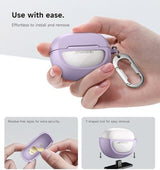 SURITCH Case Cover for Bose Ultra Open Earbuds(2024), Shockproof Protective Cover for Bose Ultra Open Wireless Ear Earbuds Charging Case Accessories with Carabiner, Purple
