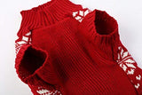 Lanyarco Red Reindeer Large Christmas Dog Sweater, Knit Winter Holiday Festive Pet Dog Christmas Sweaters for Large Breeds Dogs, XXX-Large (3XL) Size 25" Back