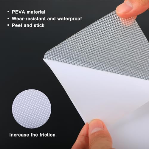 15Pcs Transparent Non Slip Stair Treads 30'' x 4'', Indoor Outdoor Clear Anti-Slip Strips for Elderly, Children, Pets - Protective Carpet Runner Mats