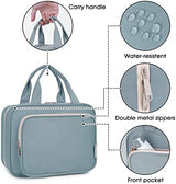 Narwey Hanging Toiletry Bag for Women Travel Makeup Bag Organizer Toiletries Bag for Travel Size Essentials Accessories Cosmetics (Greyish Blue (Medium))