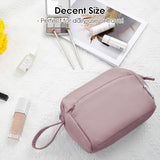 Narwey Large Makeup Bag Women Wide-open Make up Bag Travel Cosmetic Bag Organizer Toiletry Bag for Cosmetics Toiletries Accessories (Dusty Rose)