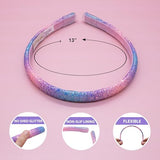 FROG SAC 6 Headbands for Girls - Thin Glitter Toddler Hair Accessories, Little Girl Rainbow Hair Bands, Kids Fashion Head Band Pack, Cute Sparkle Headband Accessory Set