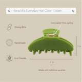 Premium Durable Acetate Hair Accessories - Large No-Slip 4 Inch Claw Clips for Women's Thick Hair (Green)