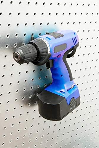 Menecor 5PCS Pegboard Drill Holder with Double Hooks and Accessories Bag for Power Tools