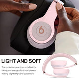 【3 in 1】 Silicone Case for Beats Solo 4 Headphones, Protective Silicone Covers for Beats Solo 4 Shell/Ear Pad/Headband Cover, Accessories Silicone Skin Protector for Beats Solo 4 - Pink
