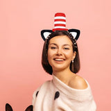 SWEET MAX Cat Ears Headband Red Stovepipe Hat Headpiece Cosplay Costume Accessory Kit Party Favors